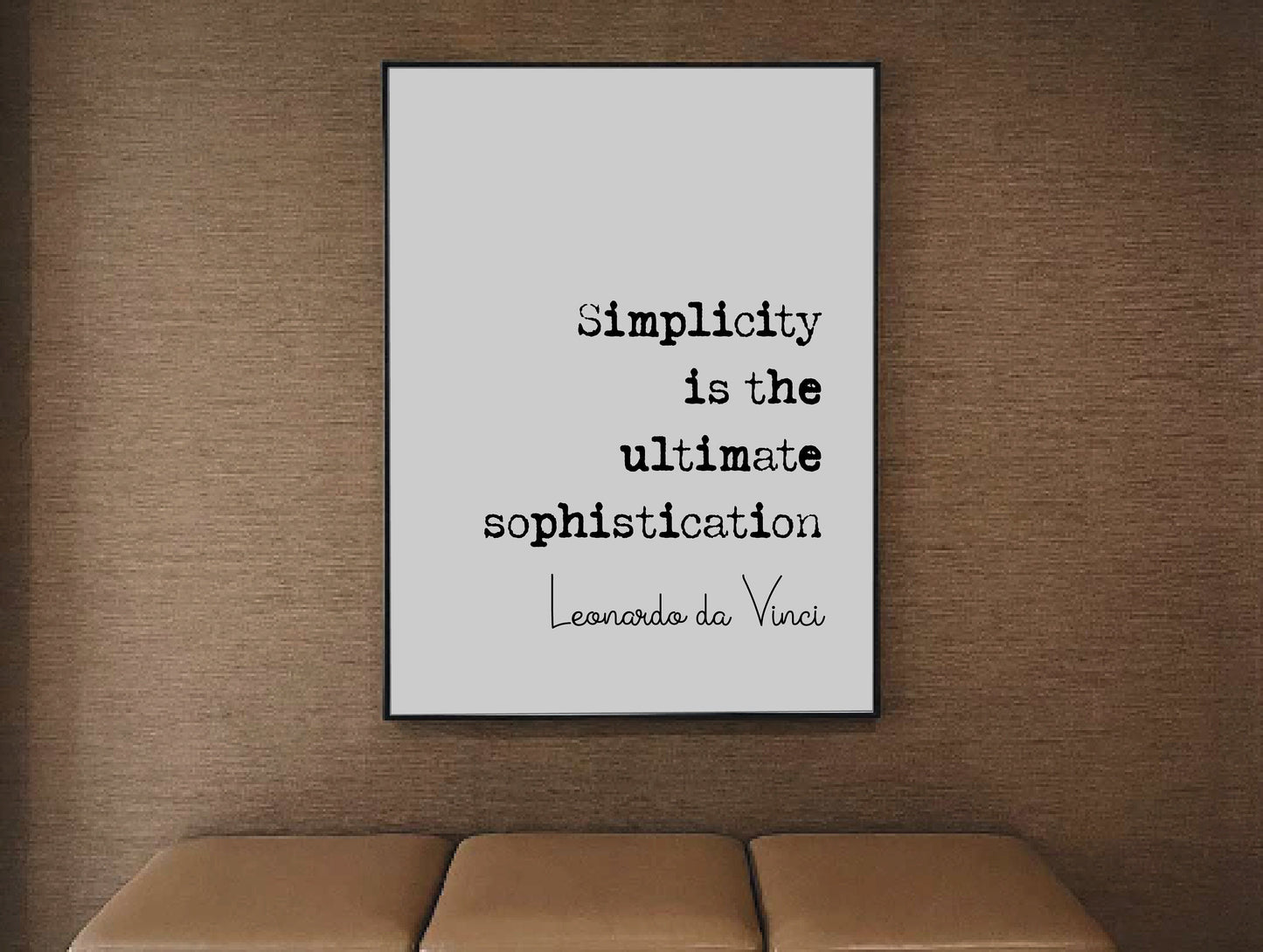 Leonardo da Vinci Quote Print Simplicity Is The Ultimate Sophistication Minimalist Home Decor Monochrome Wall Art Unframed Science Posters