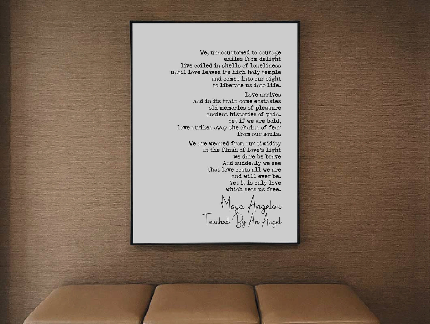 Maya Angelou Poem Print Touched By An Angel Poetry Quote Print Minimalist Decor Monochrome Wall Art Unframed Women's Poetry Print Posters