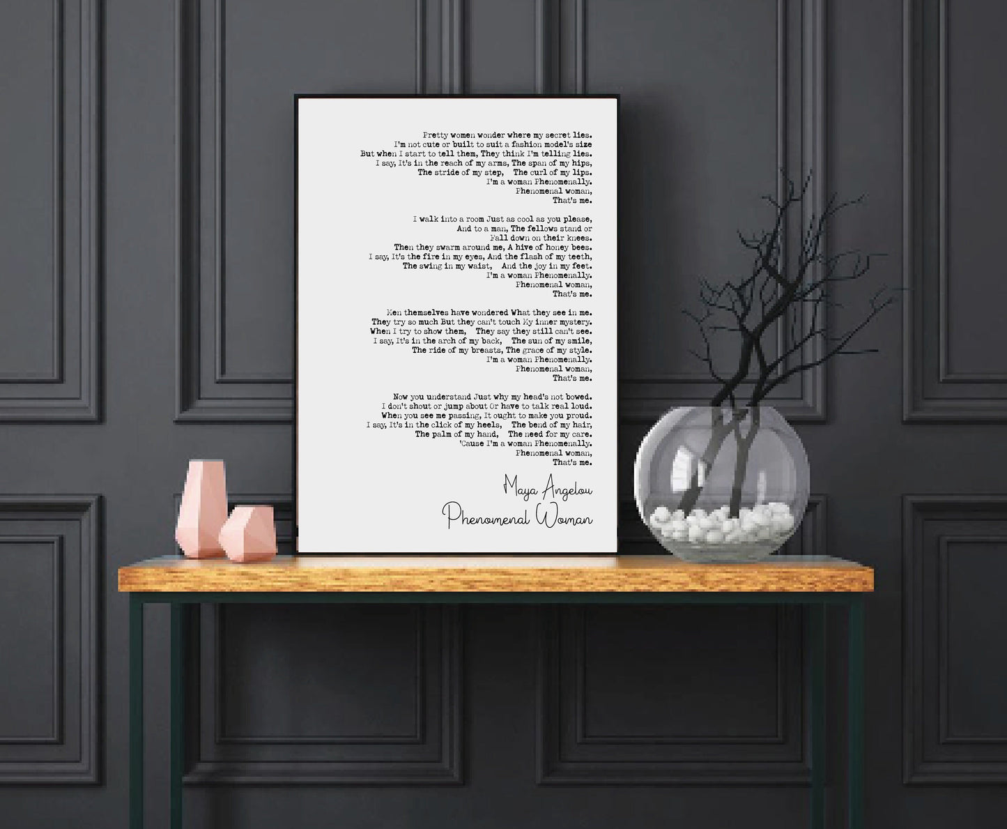 Maya Angelou Poem Print Phenomenal Woman Poem I'm A Woman Phenomenally Minimalist Decor Monochrome Wall Art Unframed Women's Poetry Print