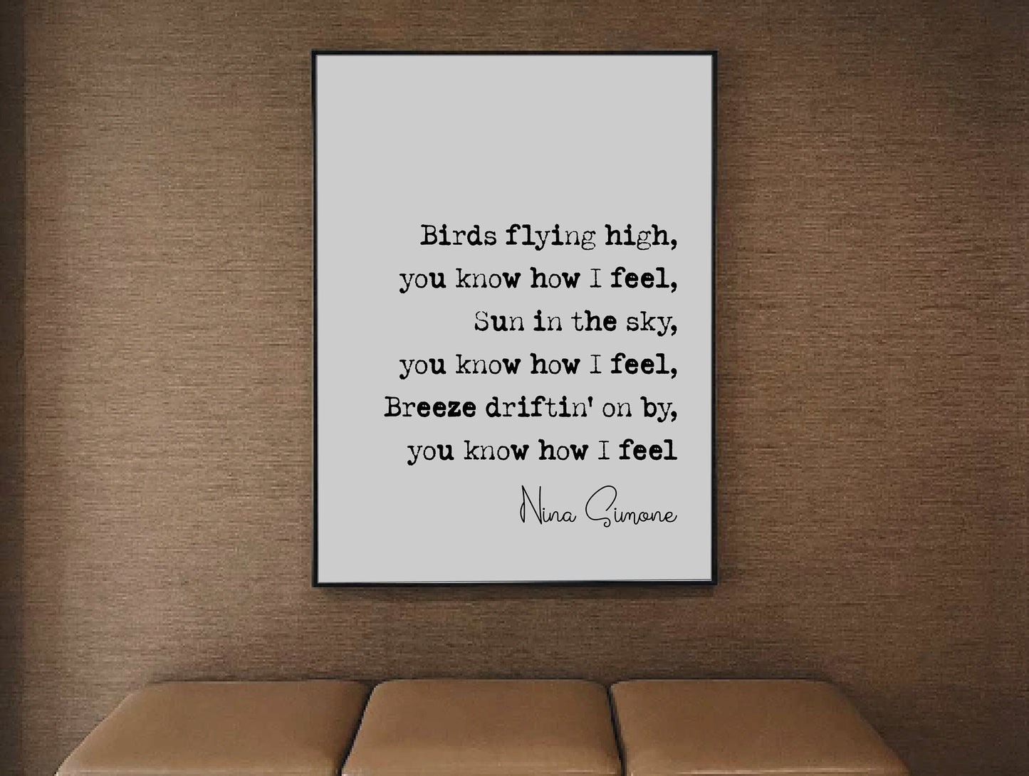 Nina Simone Quote Print Birds Flying High You Know How I Feel Minimalist Home Decor Music Wall Art Unframed Monochrome Posters Song Lyrics