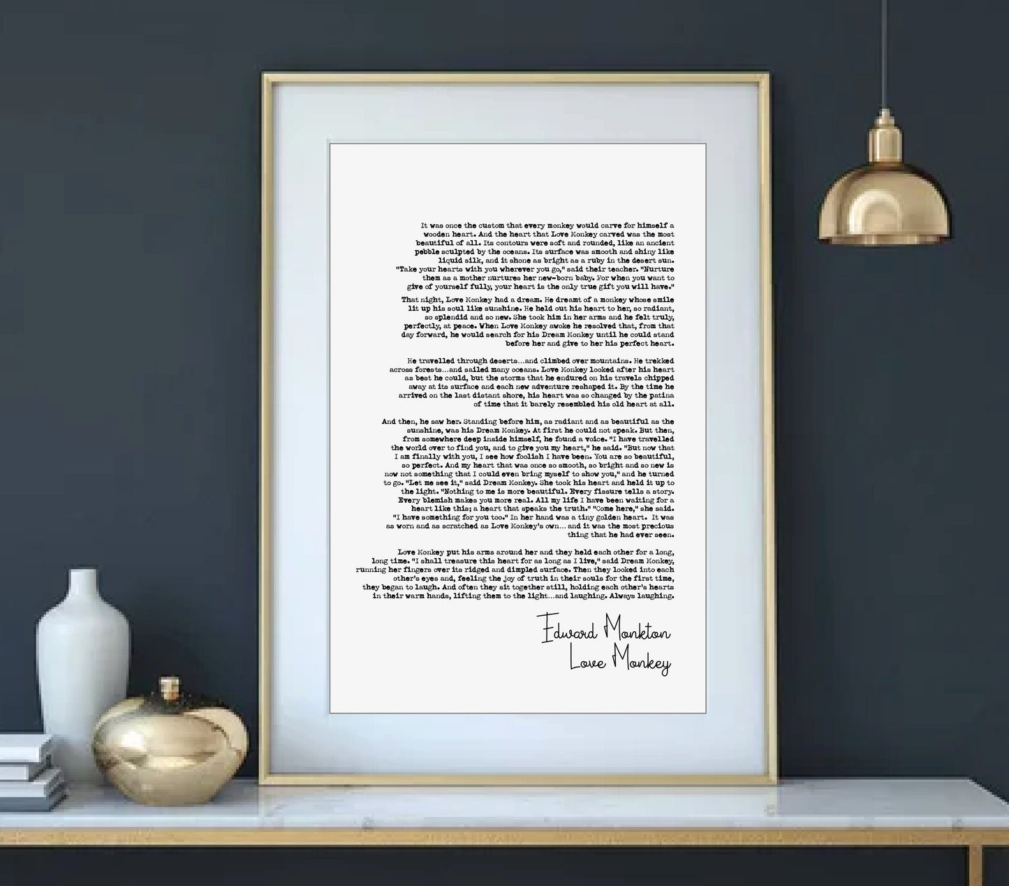 Dinosaur Wedding Reading Print Edward Monkton Love Monkey Poem Print Speech Bridesmaid Groomsman Bestman Maid of Honour Gift Unframed Poetry