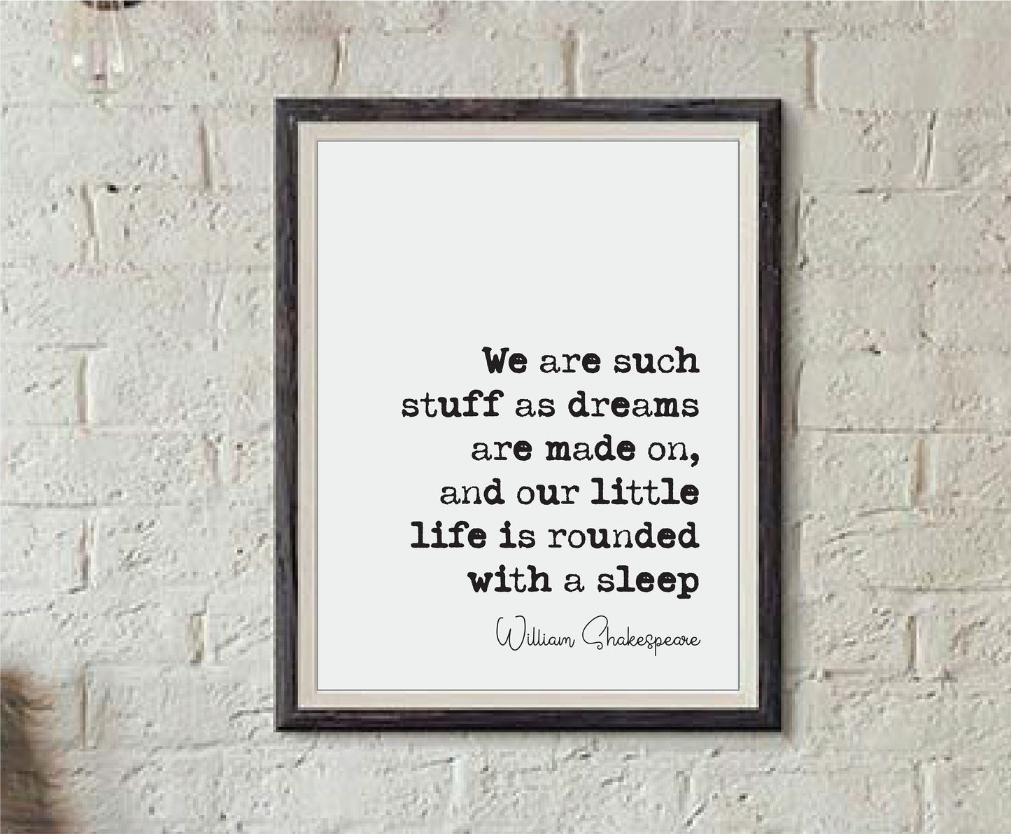 William Shakespeare Quote Print We Are Such Stuff As Dreams Are Made On Minimalist Home Wall Decor Monochrome Wall Art The Tempest Unframed