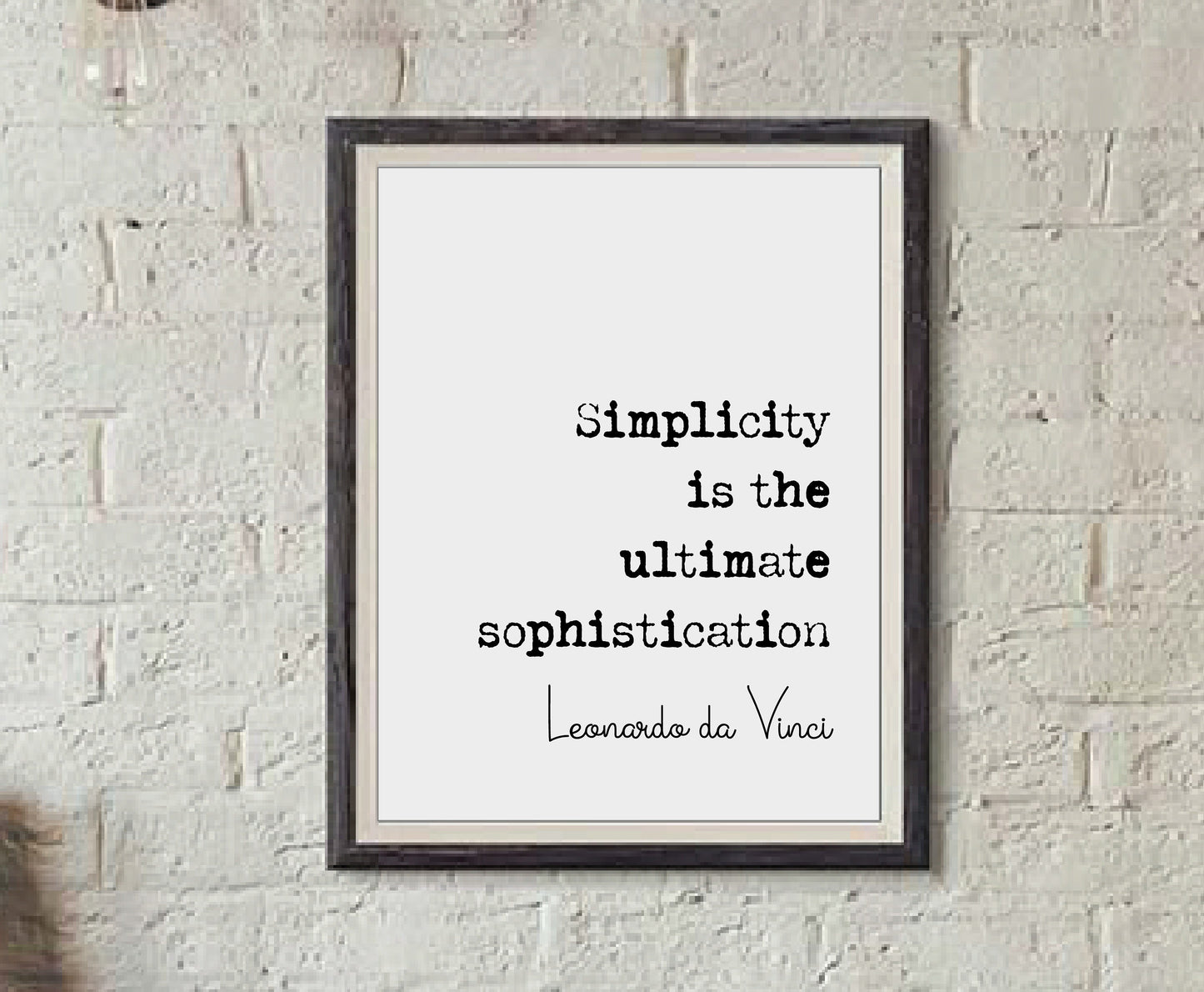 Leonardo da Vinci Quote Print Simplicity Is The Ultimate Sophistication Minimalist Home Decor Monochrome Wall Art Unframed Science Posters