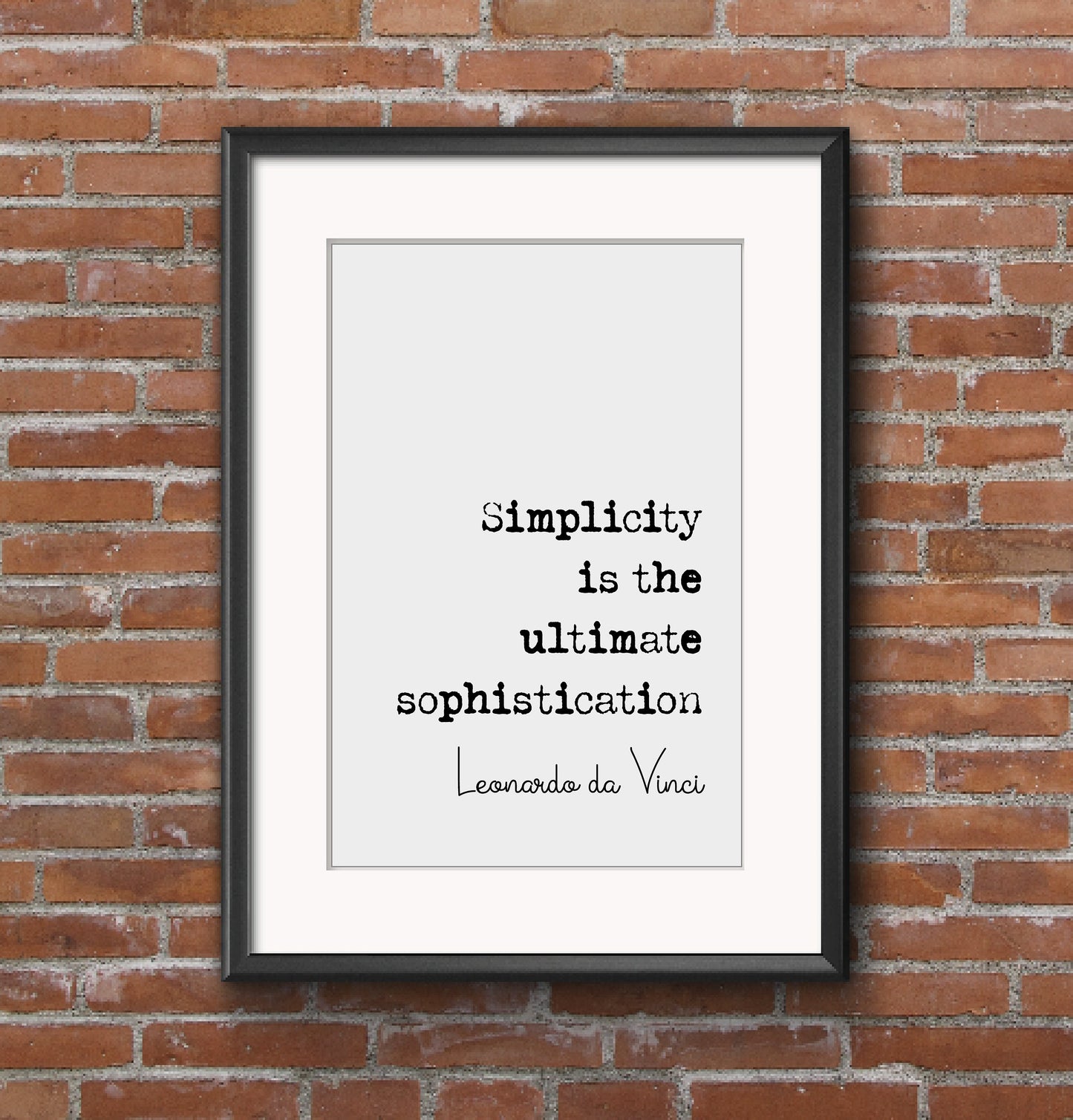 Leonardo da Vinci Quote Print Simplicity Is The Ultimate Sophistication Minimalist Home Decor Monochrome Wall Art Unframed Science Posters