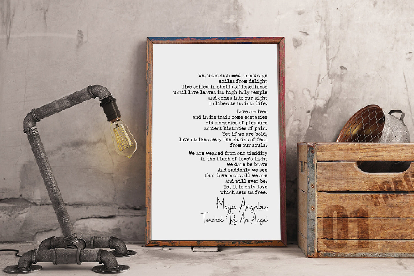 Maya Angelou Poem Print Touched By An Angel Poetry Quote Print Minimalist Decor Monochrome Wall Art Unframed Women's Poetry Print Posters