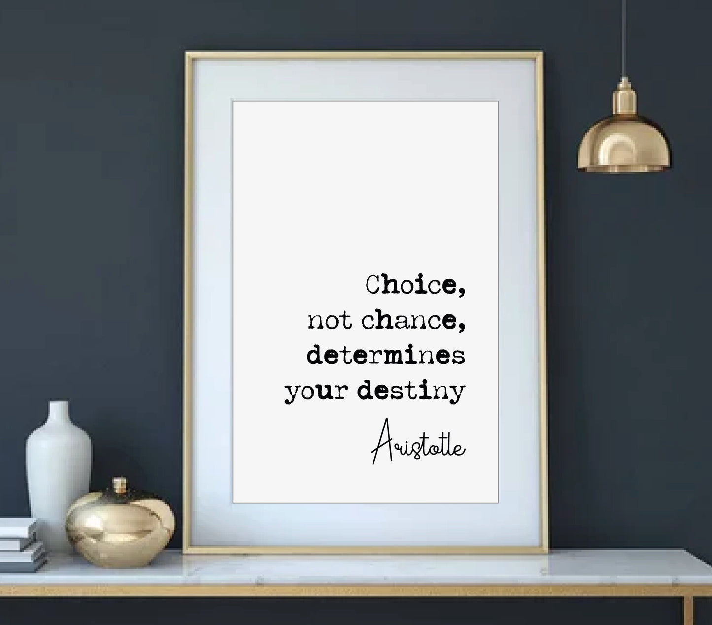 Aristotle Quote Print Choice Not Chance Determines Your Destiny Minimalist Home Decor Monochrome Wall Art Ancient Greek Philosophy Unframed