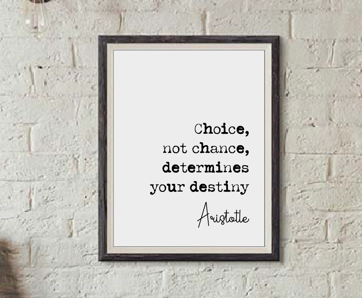 Aristotle Quote Print Choice Not Chance Determines Your Destiny Minimalist Home Decor Monochrome Wall Art Ancient Greek Philosophy Unframed