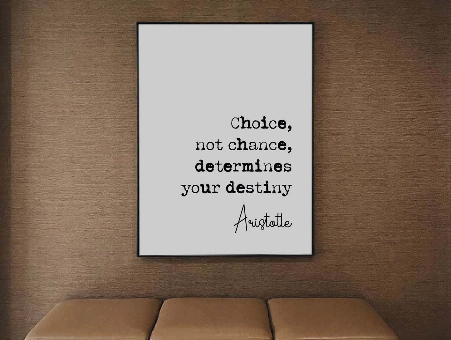 Aristotle Quote Print Choice Not Chance Determines Your Destiny Minimalist Home Decor Monochrome Wall Art Ancient Greek Philosophy Unframed