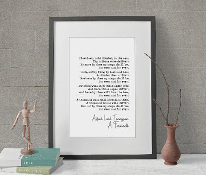 Alfred Lord Tennyson Poem Print A Farewell Poetry Print Minimalist Home Decor Monochrome Wall Art Unframed Poster Memorial Eulogy Speech Art