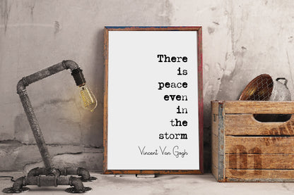 Vincent Van Gogh Quote Print There Is Peave Even In The Storm Minimalist Home Decor Monochrome Wall Art Posters Unframed Living Room Decor