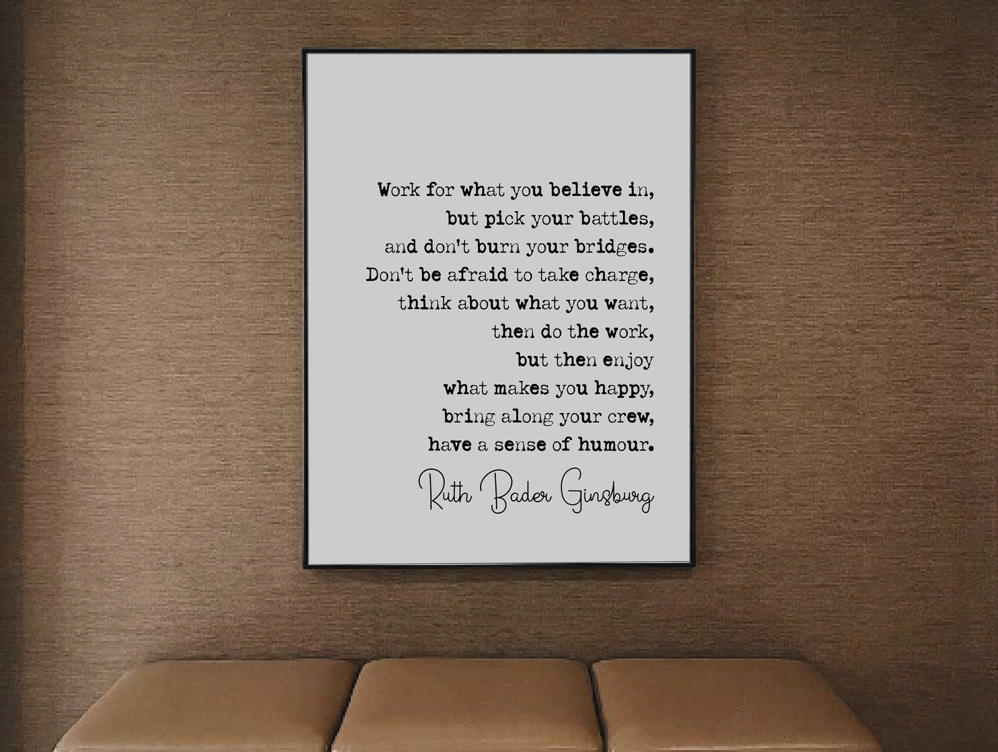 Feminist Quotes Ruth Bader Ginsburg Quote Print Not Fragile Like A Flower, Fragile Like A Bomb Home Decor RBG Wall Art Literature Unframed