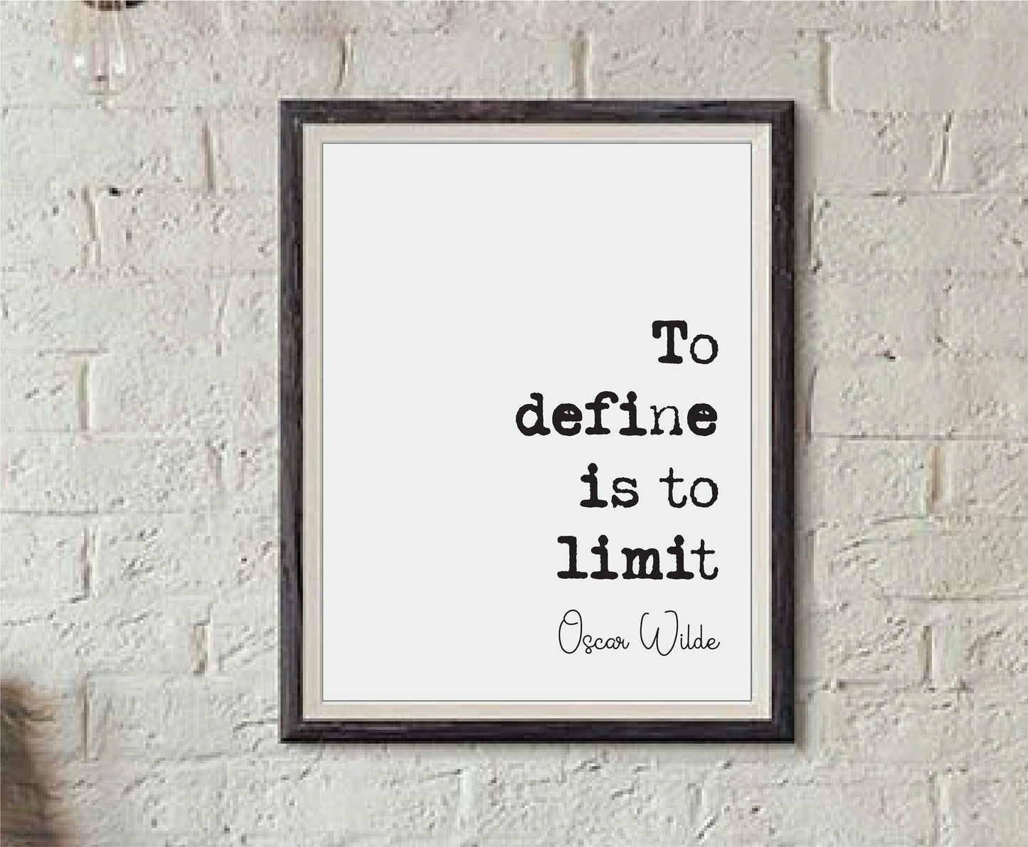 Oscar Wilde Quote Print To Define is to Limit Minimalist Home Decor Monochrome Wall Art Unframed Black And White Posters Irish Literature