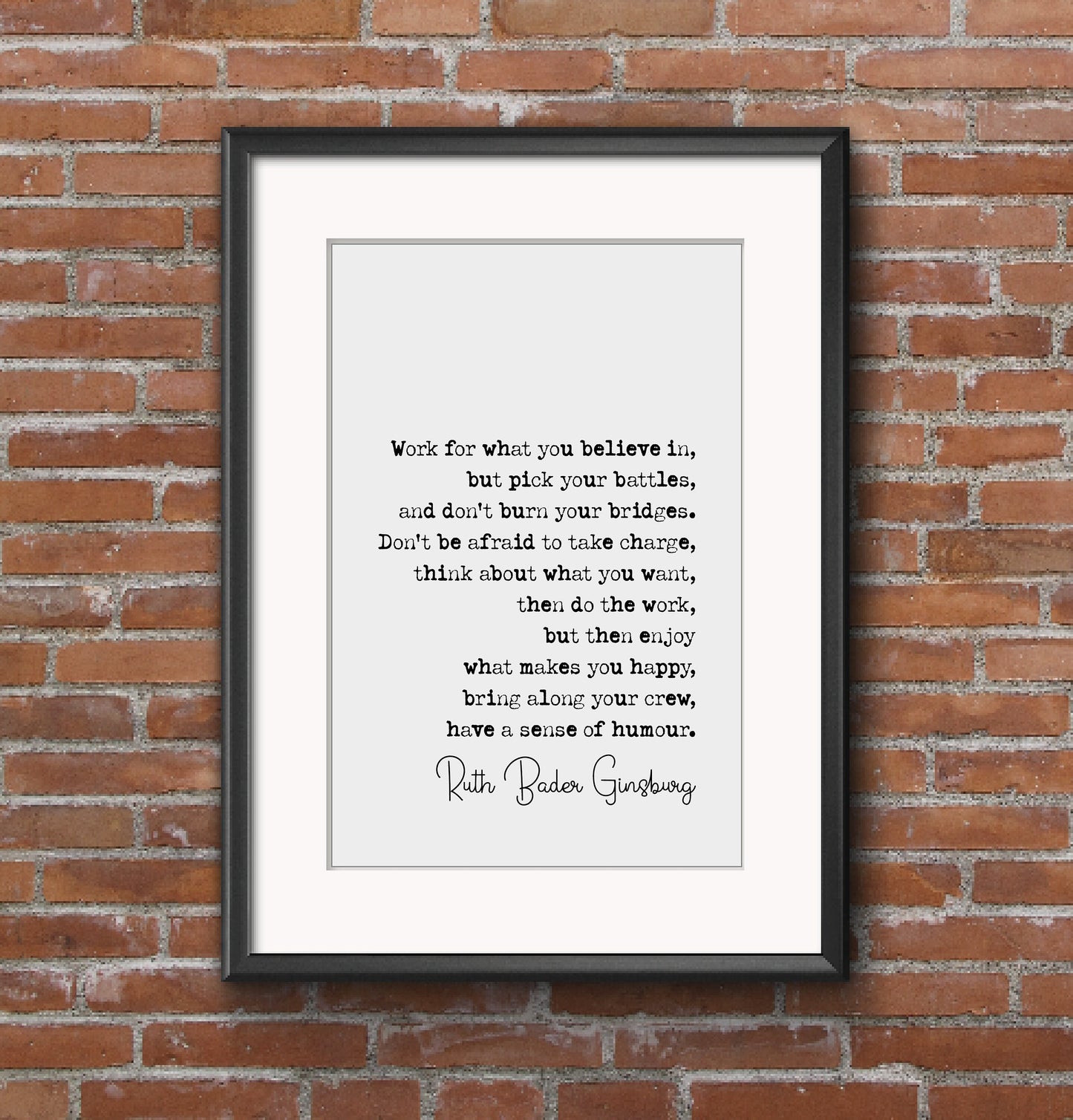 Feminist Quotes Ruth Bader Ginsburg Quote Print Not Fragile Like A Flower, Fragile Like A Bomb Home Decor RBG Wall Art Literature Unframed