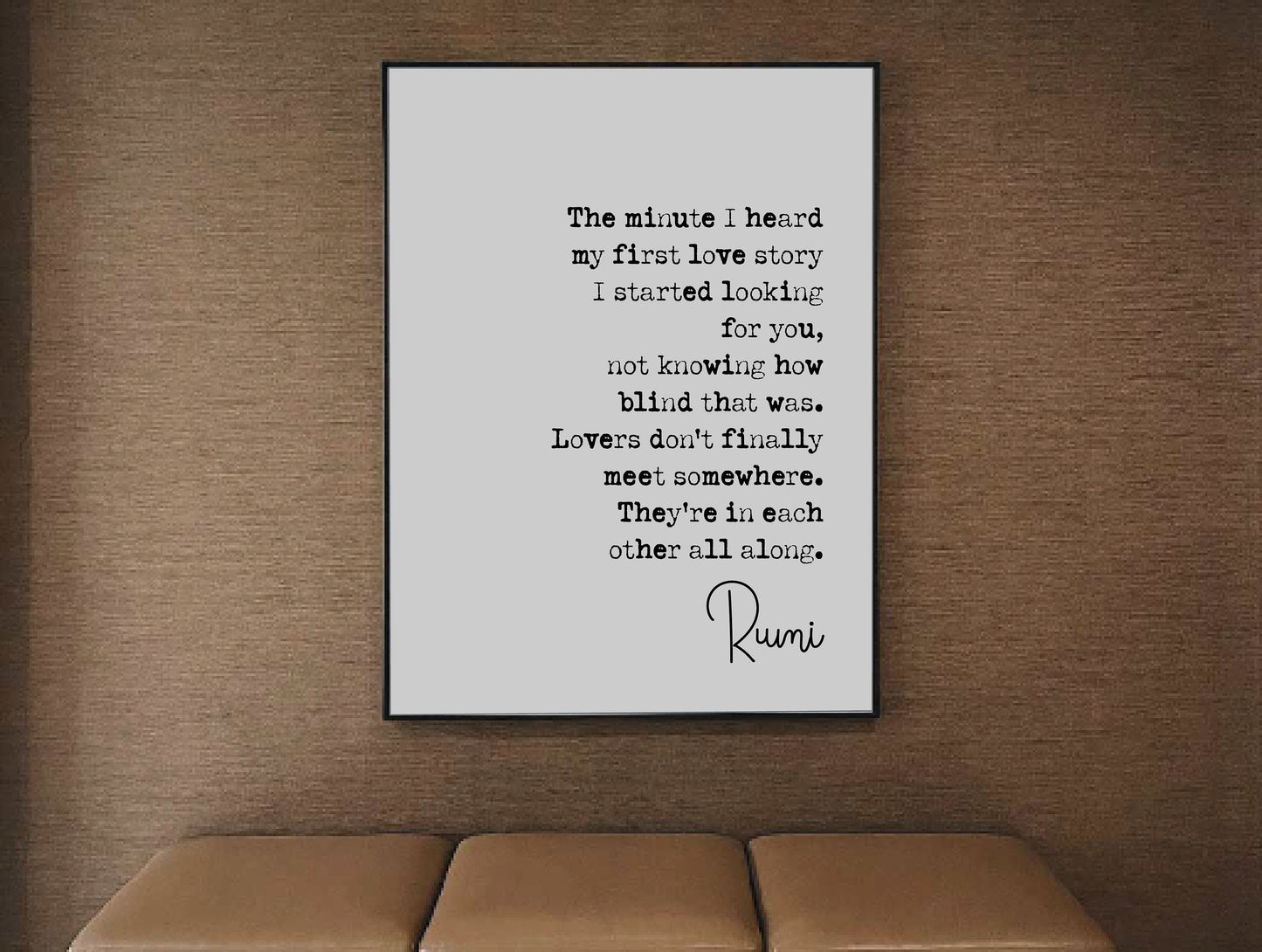 Wedding Day Reading Print Rumi Poem First Love Story Speech Bridesmaid Groomsman Bestman Maid of Honour Gift Unframed Romantic Poem Print