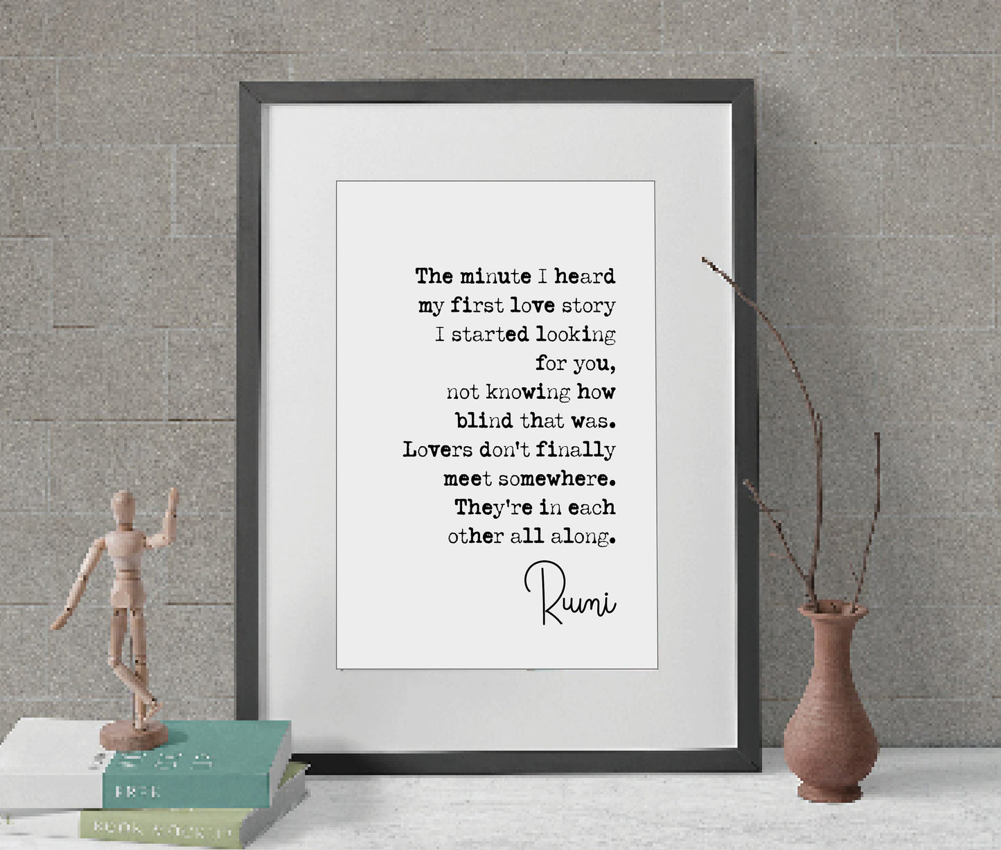 Wedding Day Reading Print Rumi Poem First Love Story Speech Bridesmaid Groomsman Bestman Maid of Honour Gift Unframed Romantic Poem Print