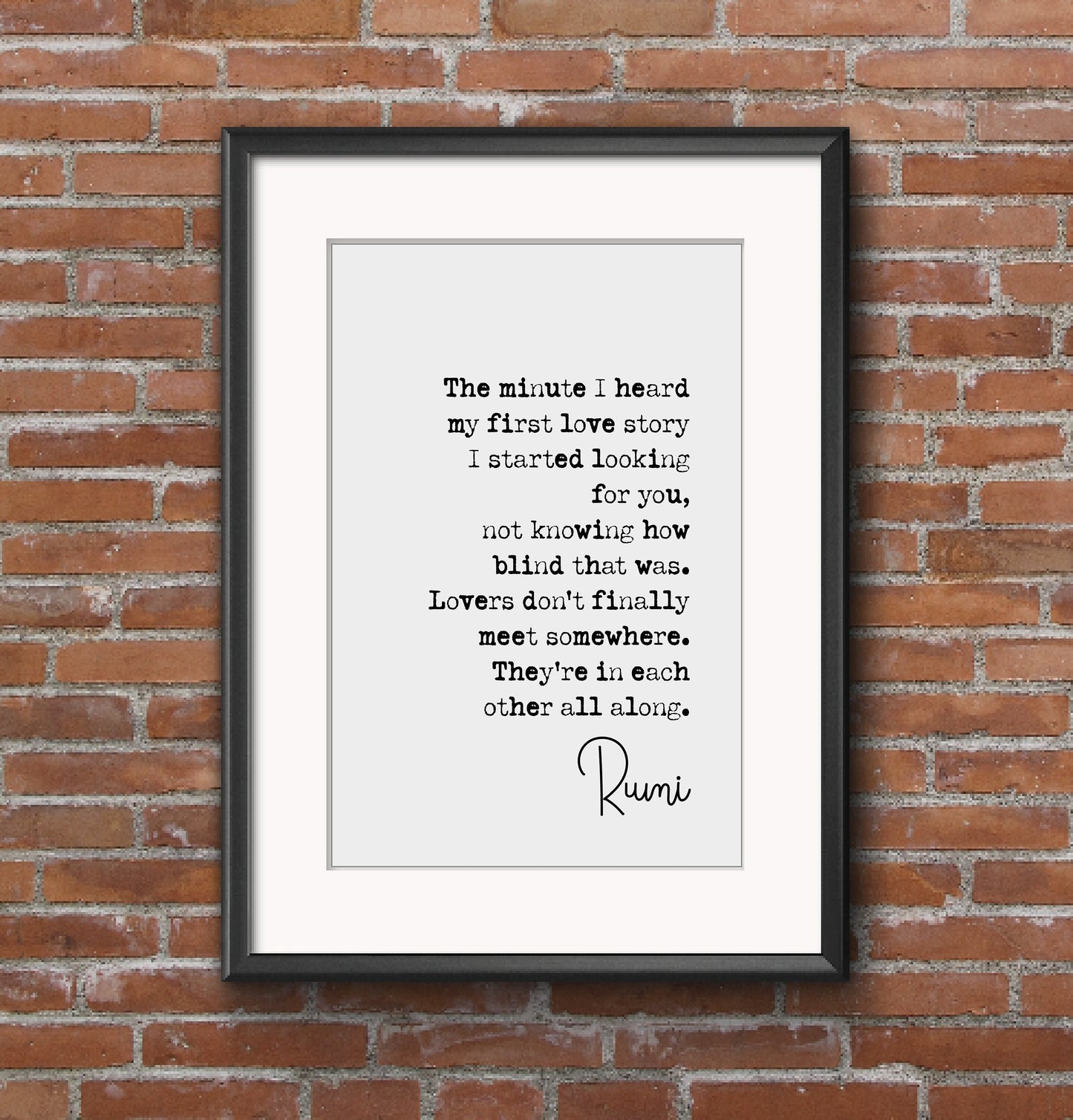 Wedding Day Reading Print Rumi Poem First Love Story Speech Bridesmaid Groomsman Bestman Maid of Honour Gift Unframed Romantic Poem Print