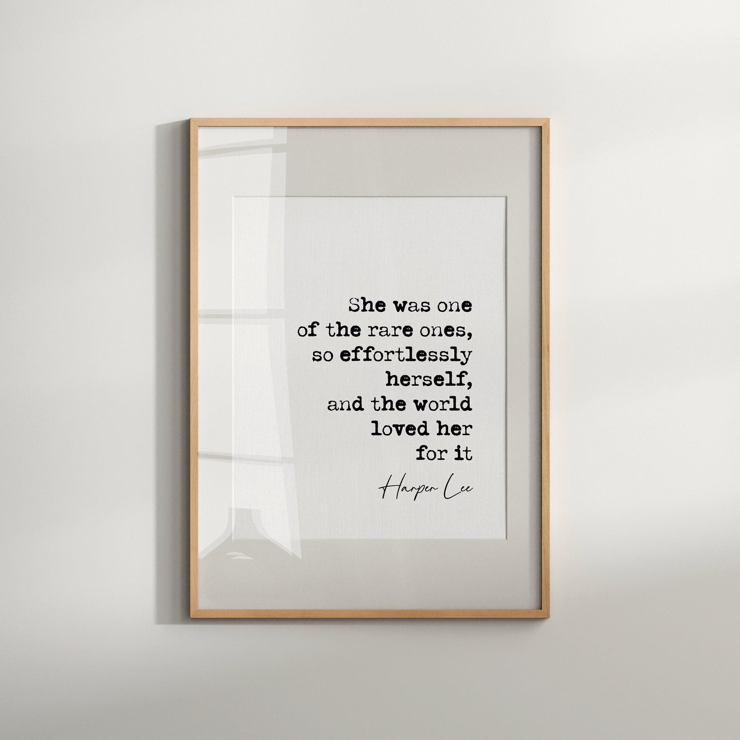 Harper Lee Quote Print She Was One Of The Rare Ones To Kill A Mockingbird Art Print Minimalist Wall Decor Literature Romantic Quote Unframed