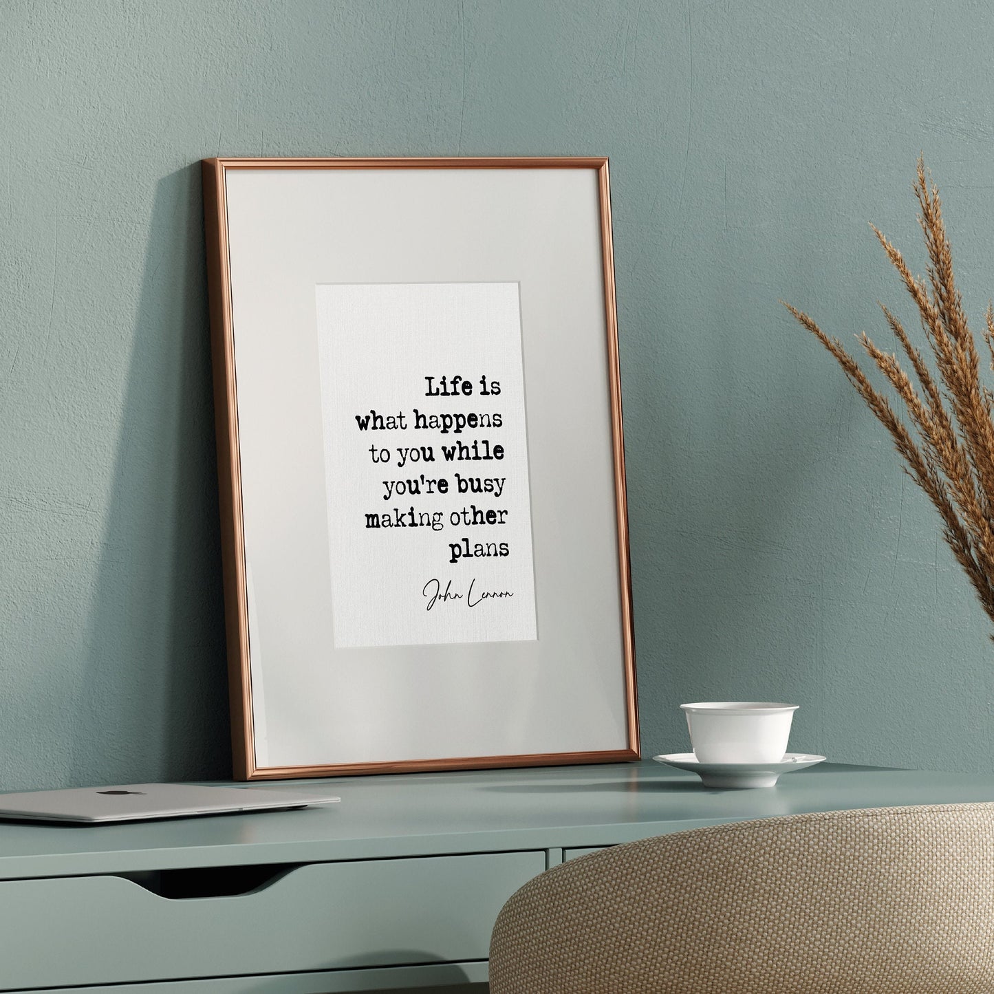 John Lennon Quote Print Life Is What Happens To You While You're Busy Making Other Plans The Beatles Poster Minimalist Décor Unframed Art