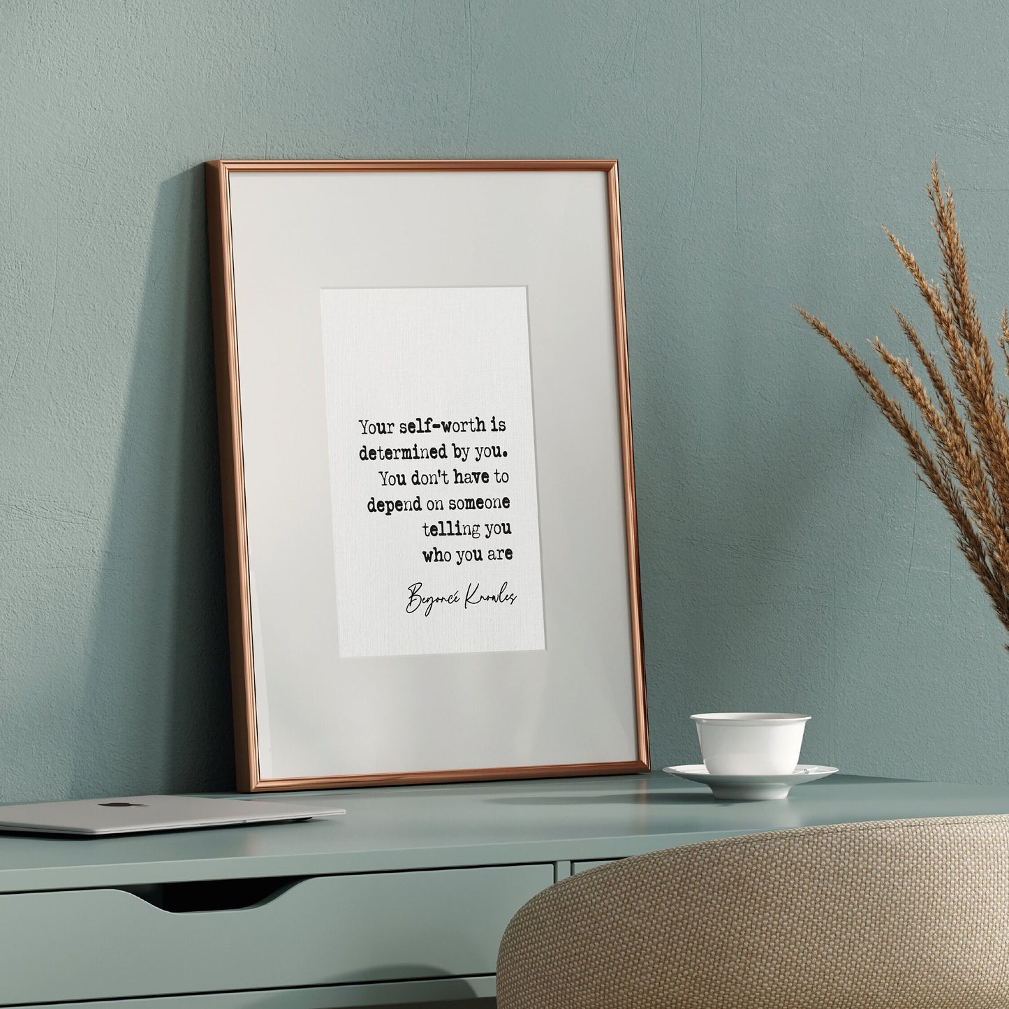 Beyonce quote print Beyonce Knowles your self-worth is determined by you. you don&#39;t have to depend on someone telling you who you are quote popstar quote posters minimalist wall art quote print home decor inspirational quotes