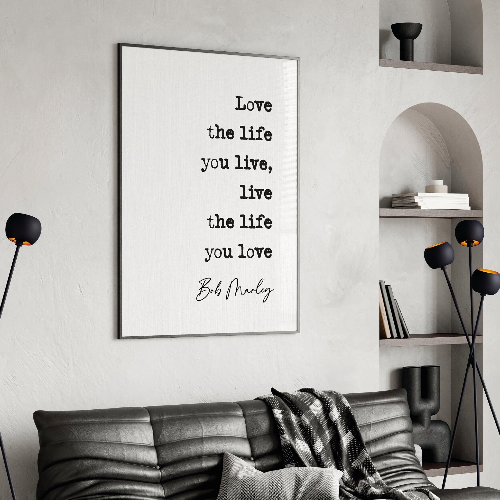 Bob Marley quote print Love the life you live, live the life you love, reggae music poster print Bob Marley quote print inspirational quotes minimalist home decor old typewriter quote print song lyric quotes