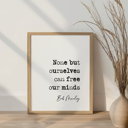 Bob Marley quote print None but ourselves can free our minds, reggae music poster print Bob Marley quote print inspirational quotes minimalist home decor old typewriter quote print song lyric quotes