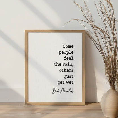 Bob Marley quote print some people feel the rain, others just get wet, reggae music poster print Bob Marley quote print inspirational quotes minimalist home decor old typewriter quote print song lyric quotes