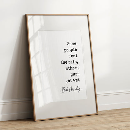 Bob Marley quote print some people feel the rain, others just get wet, reggae music poster print Bob Marley quote print inspirational quotes minimalist home decor old typewriter quote print song lyric quotes