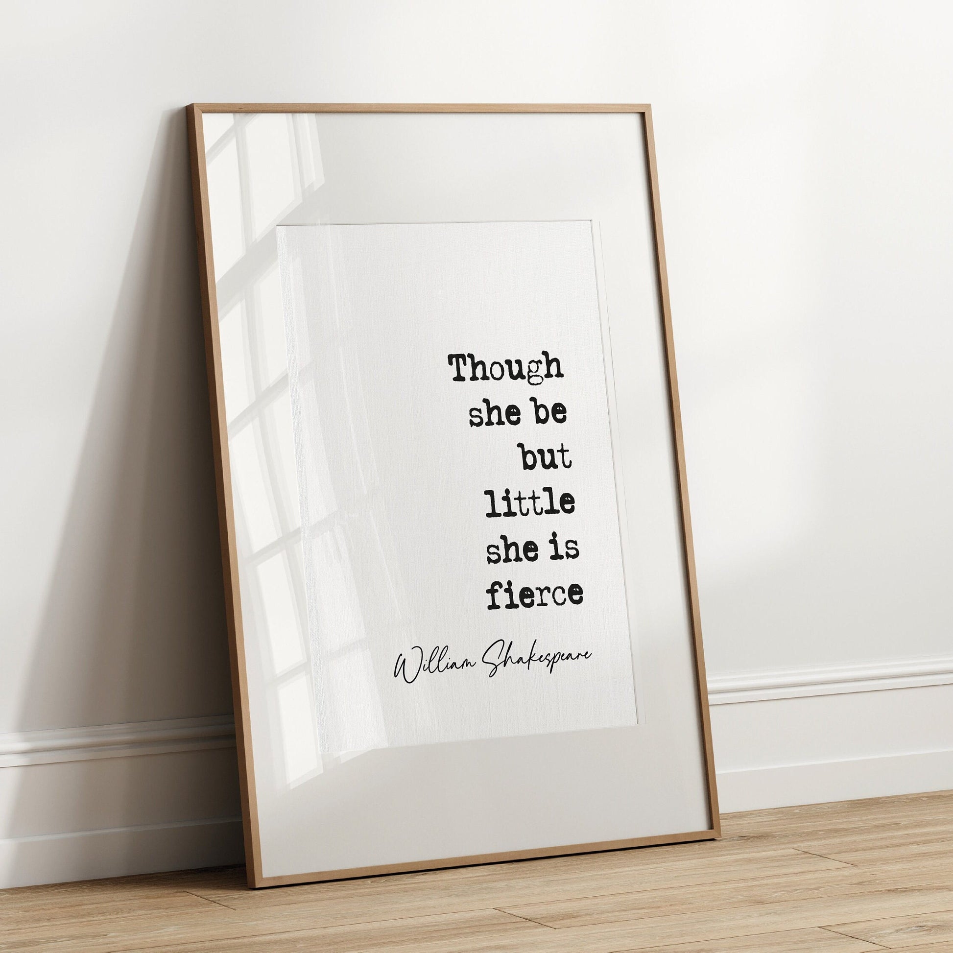 William Shakespeare Quote Print Shakespeare Dreams Quote though she be but little she is fierce, literature wall art minimalist quote print inspirational quote print feminist quote prints