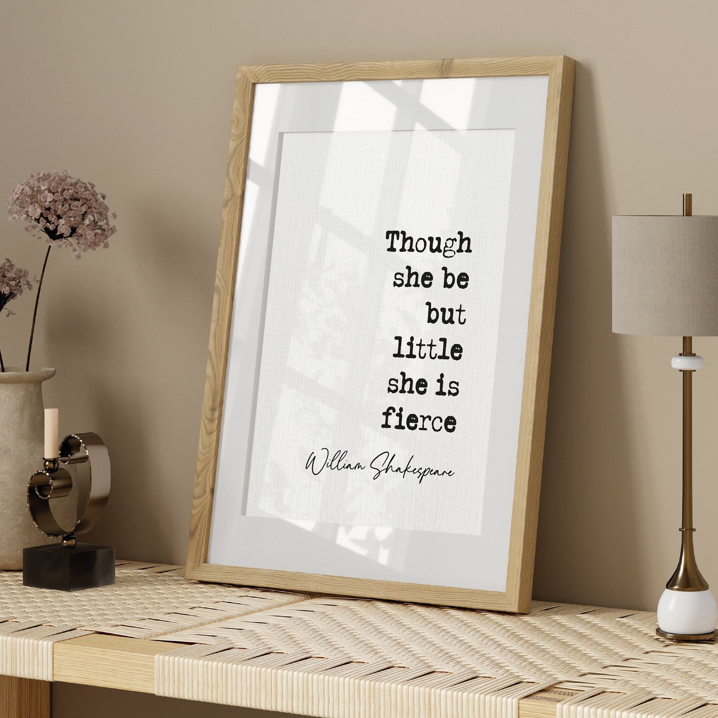 William Shakespeare Quote Print Shakespeare Dreams Quote though she be but little she is fierce, literature wall art minimalist quote print inspirational quote print feminist quote prints