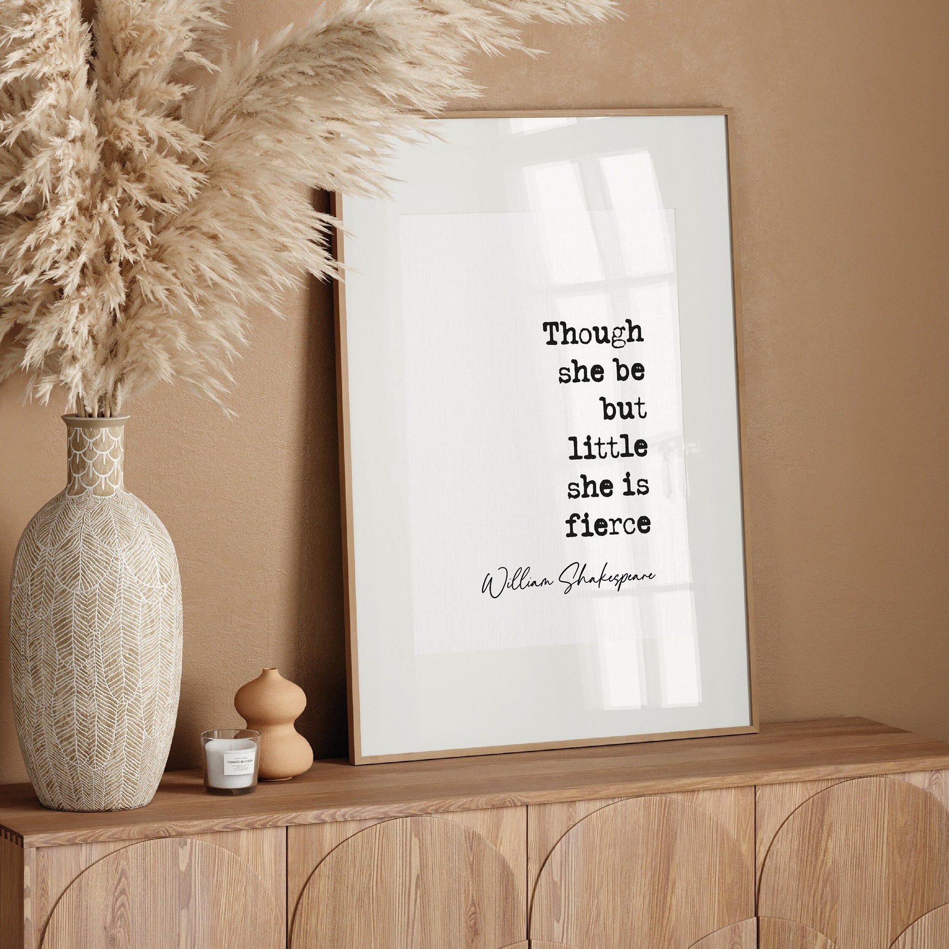 William Shakespeare Quote Print Shakespeare Dreams Quote though she be but little she is fierce, literature wall art minimalist quote print inspirational quote print feminist quote prints