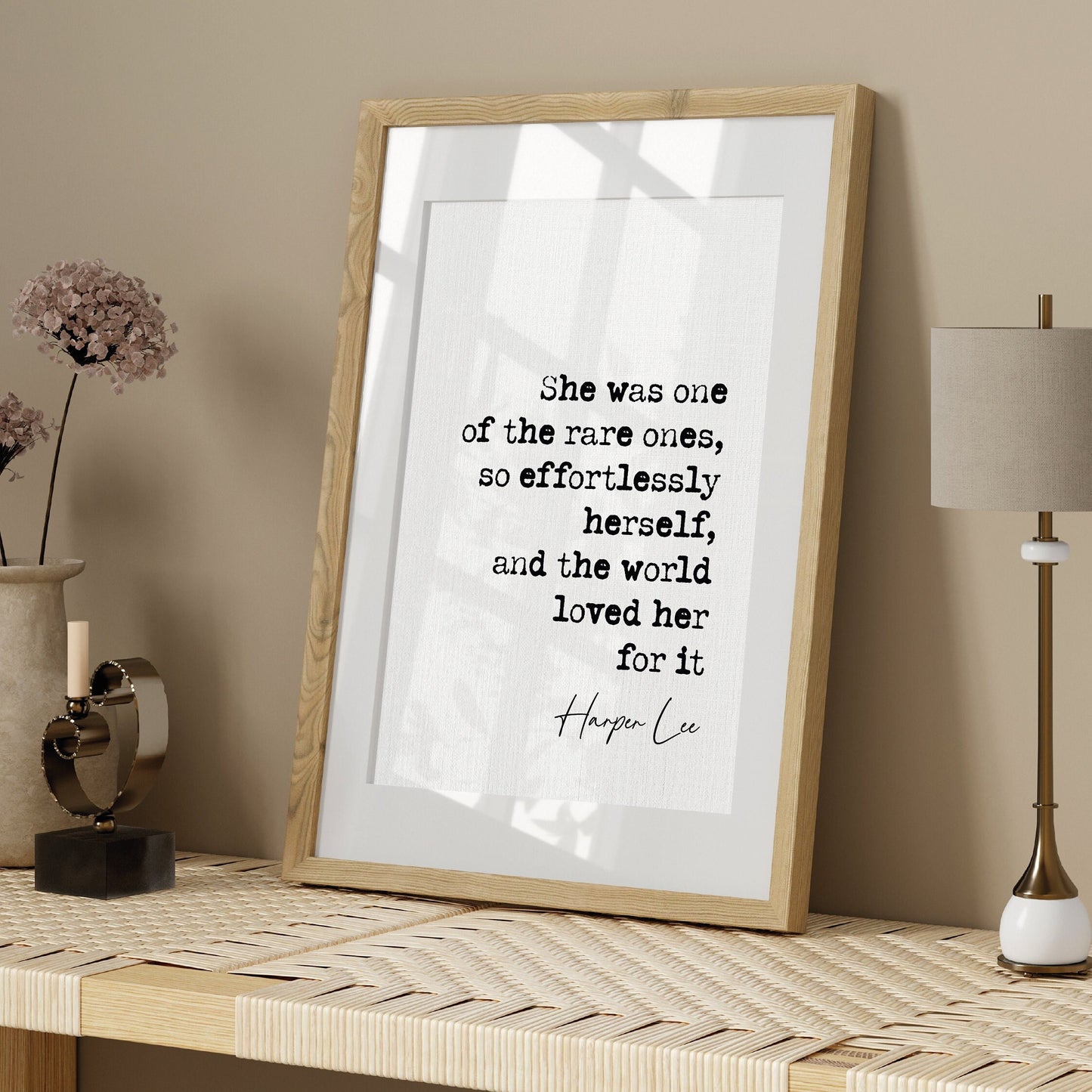 Harper Lee Quote Print She Was One Of The Rare Ones To Kill A Mockingbird Art Print Minimalist Wall Decor Literature Romantic Quote Unframed