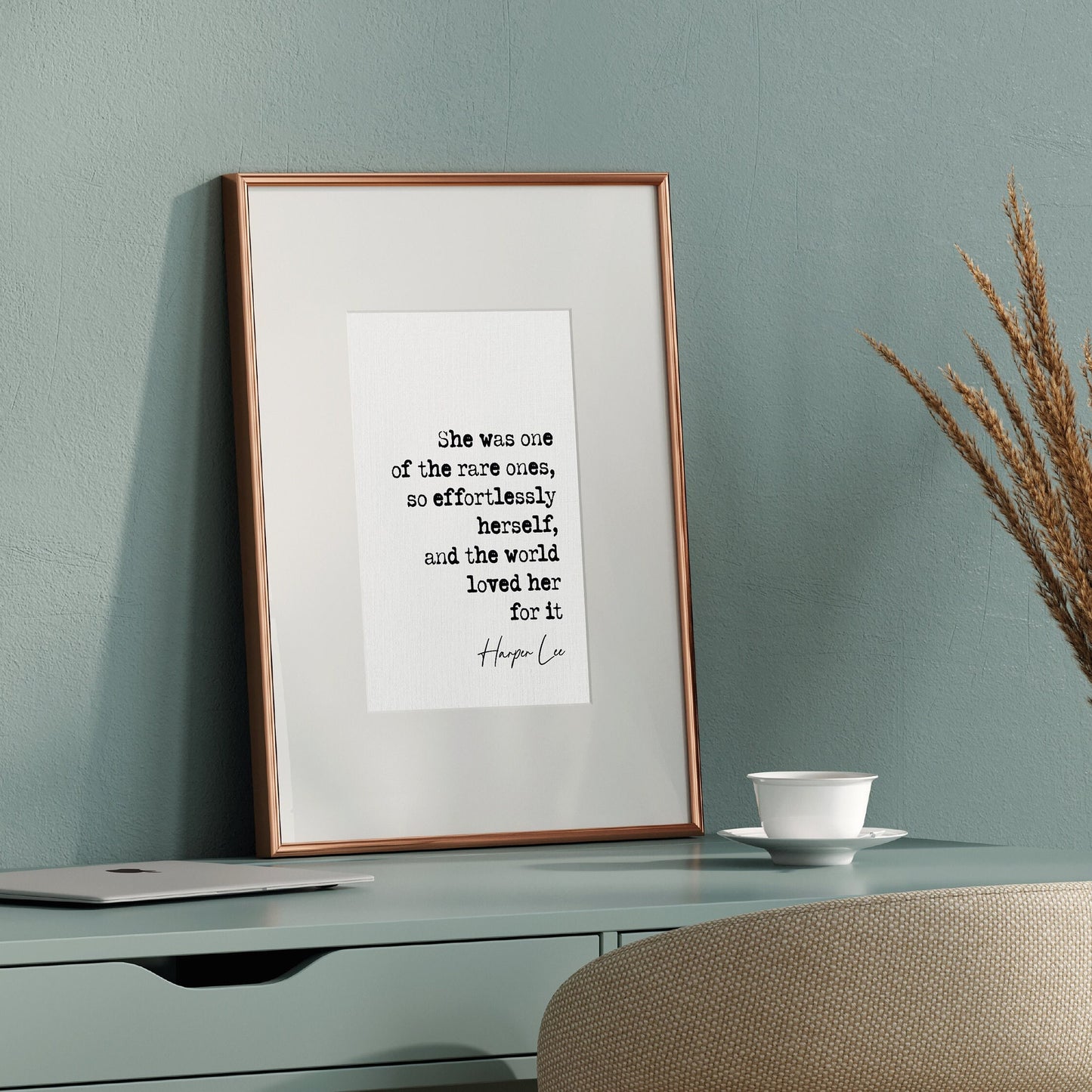 Harper Lee Quote Print She Was One Of The Rare Ones To Kill A Mockingbird Art Print Minimalist Wall Decor Literature Romantic Quote Unframed