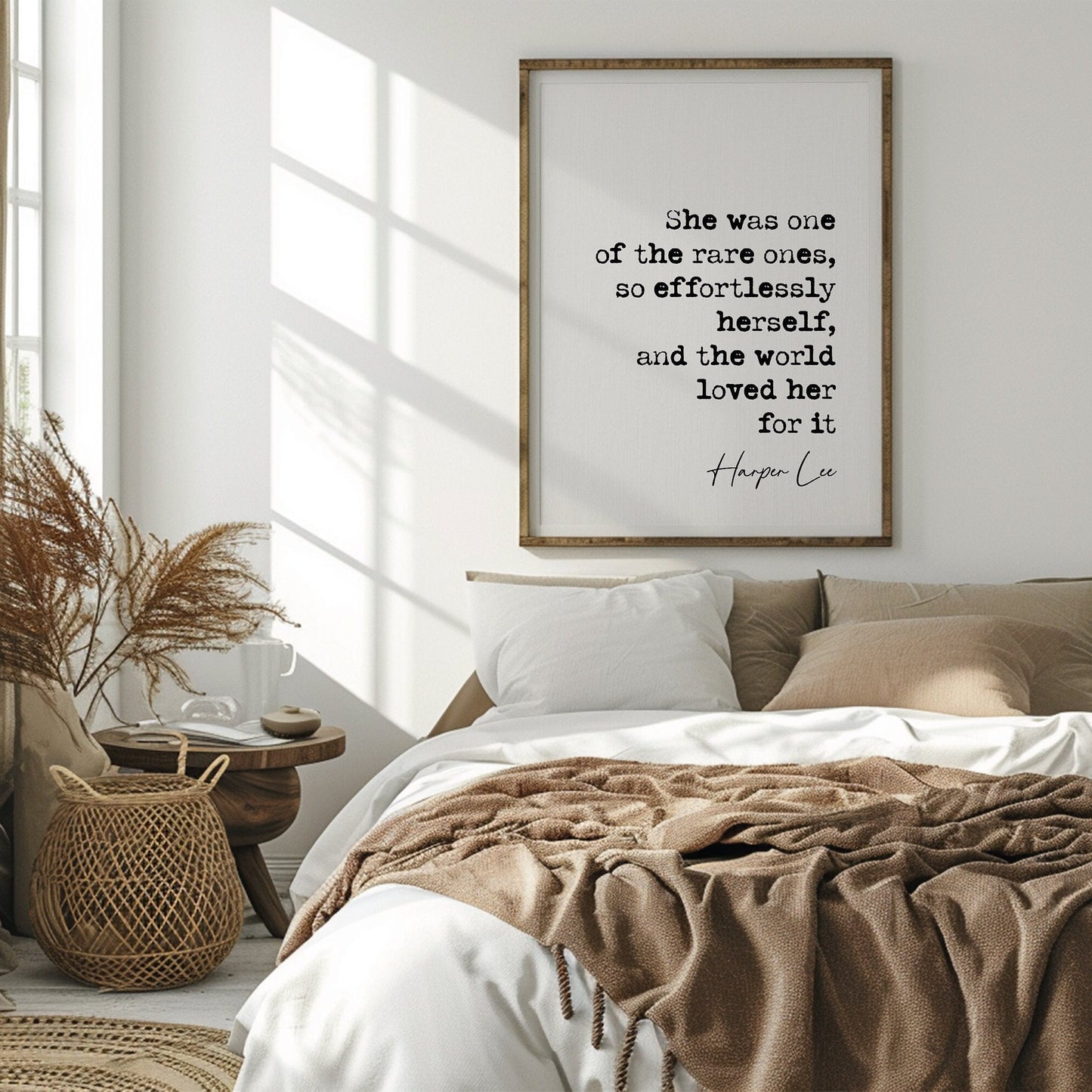 Harper Lee Quote Print She Was One Of The Rare Ones To Kill A Mockingbird Art Print Minimalist Wall Decor Literature Romantic Quote Unframed