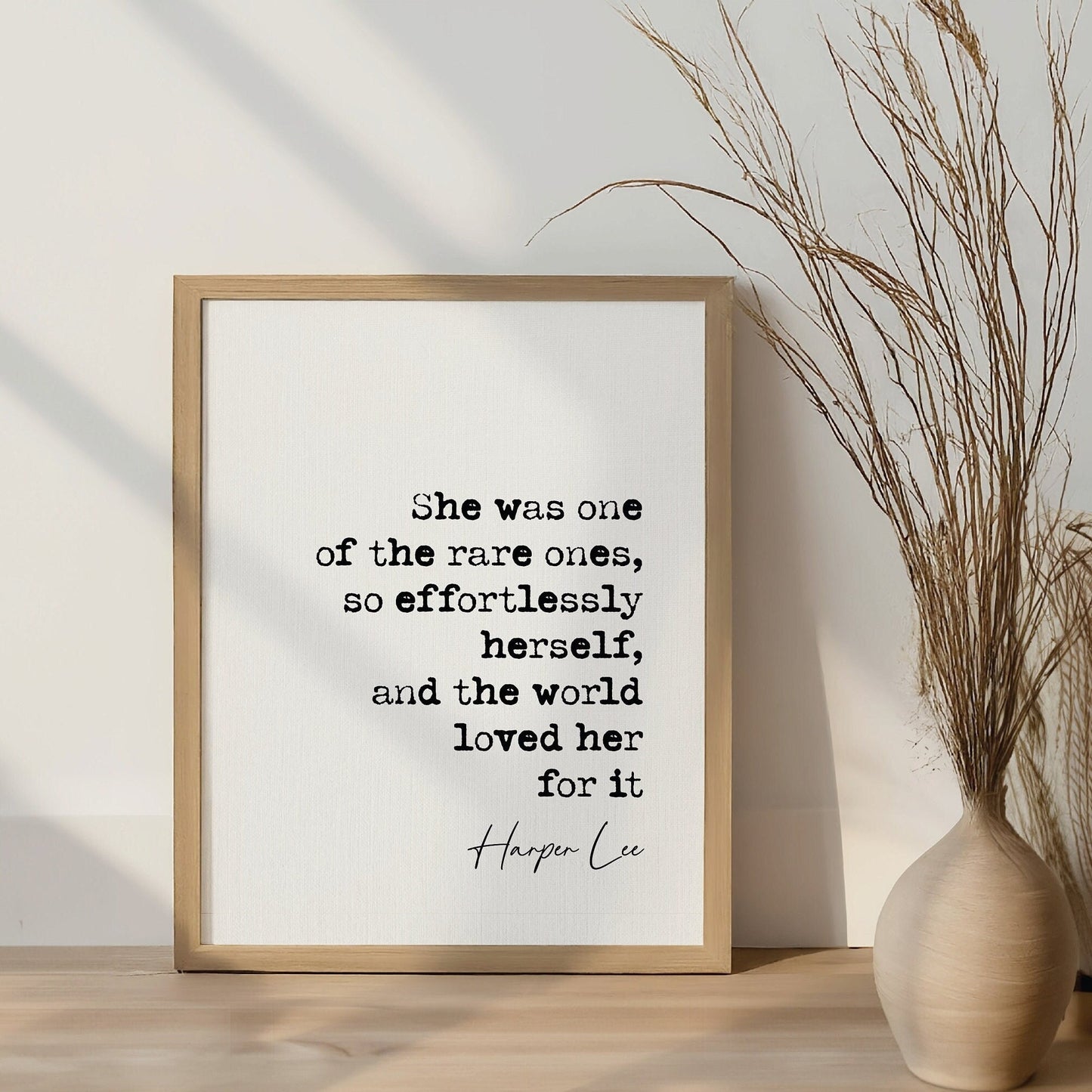 Harper Lee Quote Print She Was One Of The Rare Ones To Kill A Mockingbird Art Print Minimalist Wall Decor Literature Romantic Quote Unframed