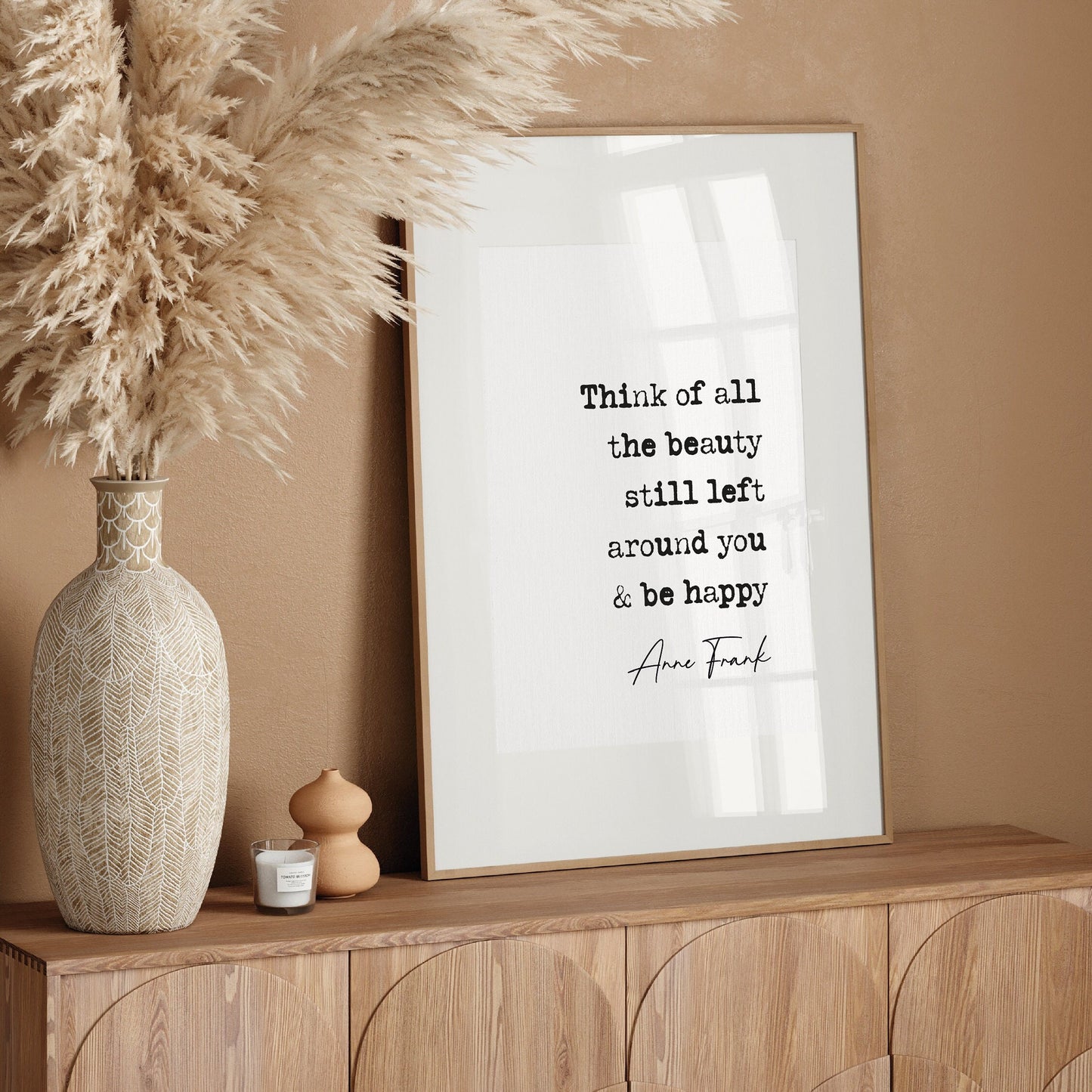 Anne Frank quote print, whoever is happy will make others happy too quote, inspirational quote poster, happiness quote, anne frank wall art, black and white décor, minimalist quote poster, bedroom wall art, hallway print