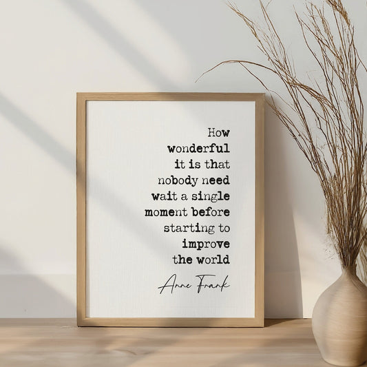 Anne Frank quote print, whoever is happy will make others happy too quote, inspirational quote poster, happiness quote, anne frank wall art, black and white décor, minimalist quote poster, bedroom wall art, hallway print