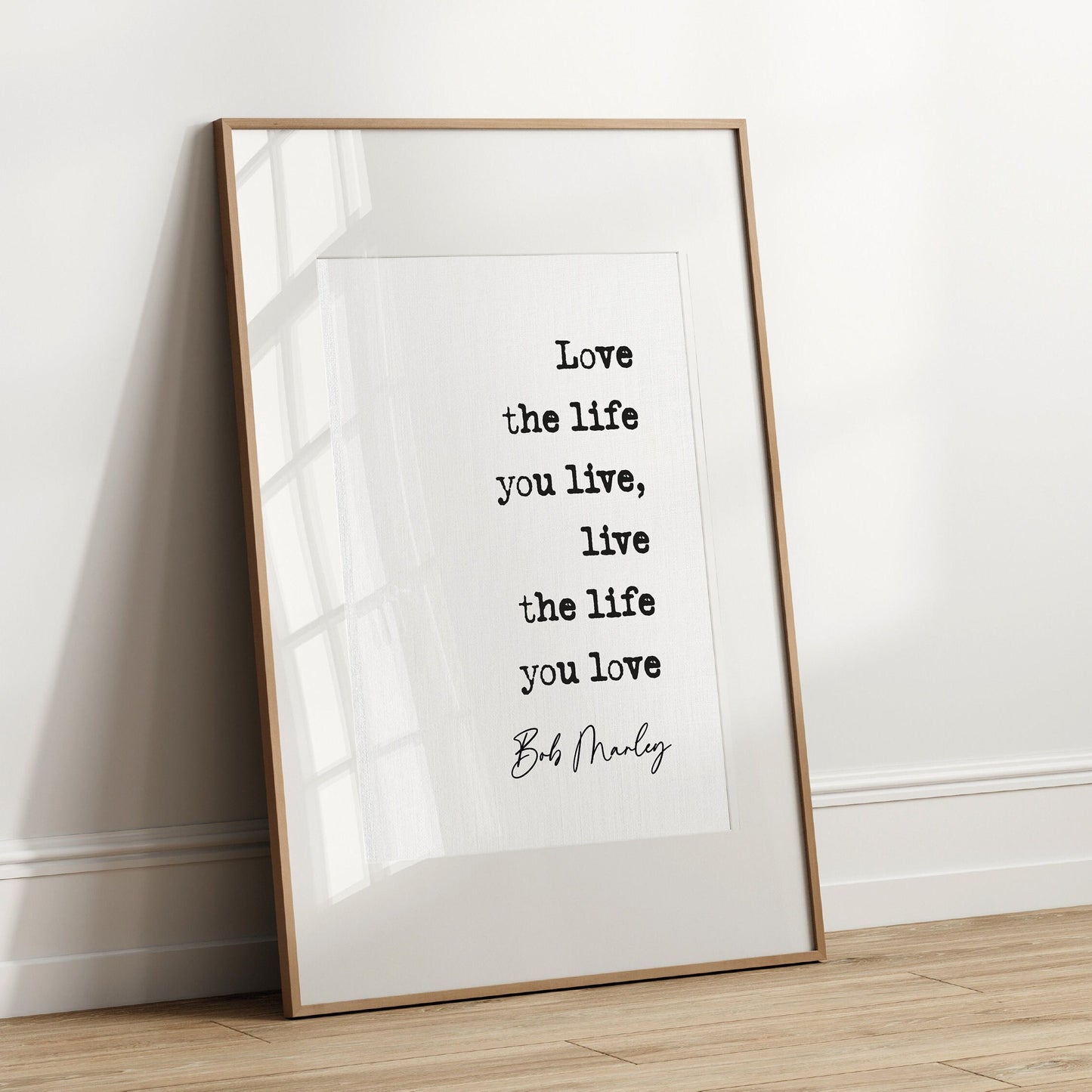 Bob Marley quote print Love the life you live, live the life you love, reggae music poster print Bob Marley quote print inspirational quotes minimalist home decor old typewriter quote print song lyric quotes