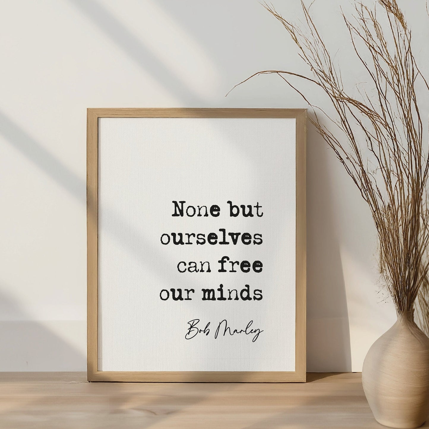 Bob Marley quote print None but ourselves can free our minds, reggae music poster print Bob Marley quote print inspirational quotes minimalist home decor old typewriter quote print song lyric quotes