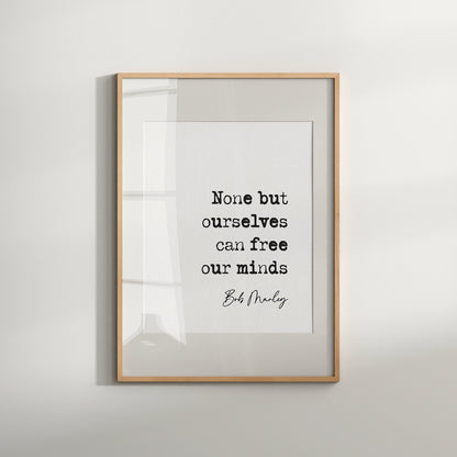 Bob Marley quote print None but ourselves can free our minds, reggae music poster print Bob Marley quote print inspirational quotes minimalist home decor old typewriter quote print song lyric quotes