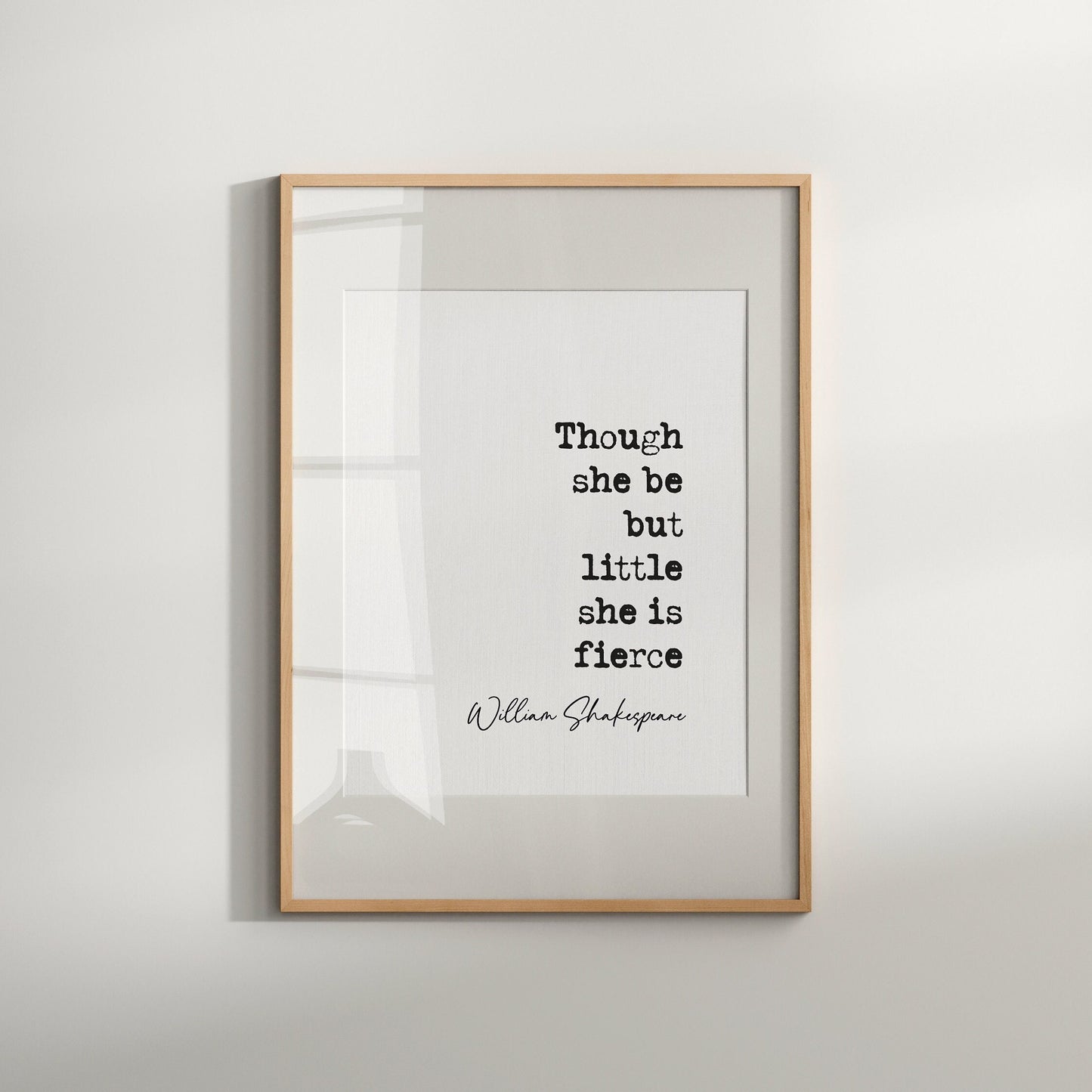 William Shakespeare Quote Print Shakespeare Dreams Quote though she be but little she is fierce, literature wall art minimalist quote print inspirational quote print feminist quote prints