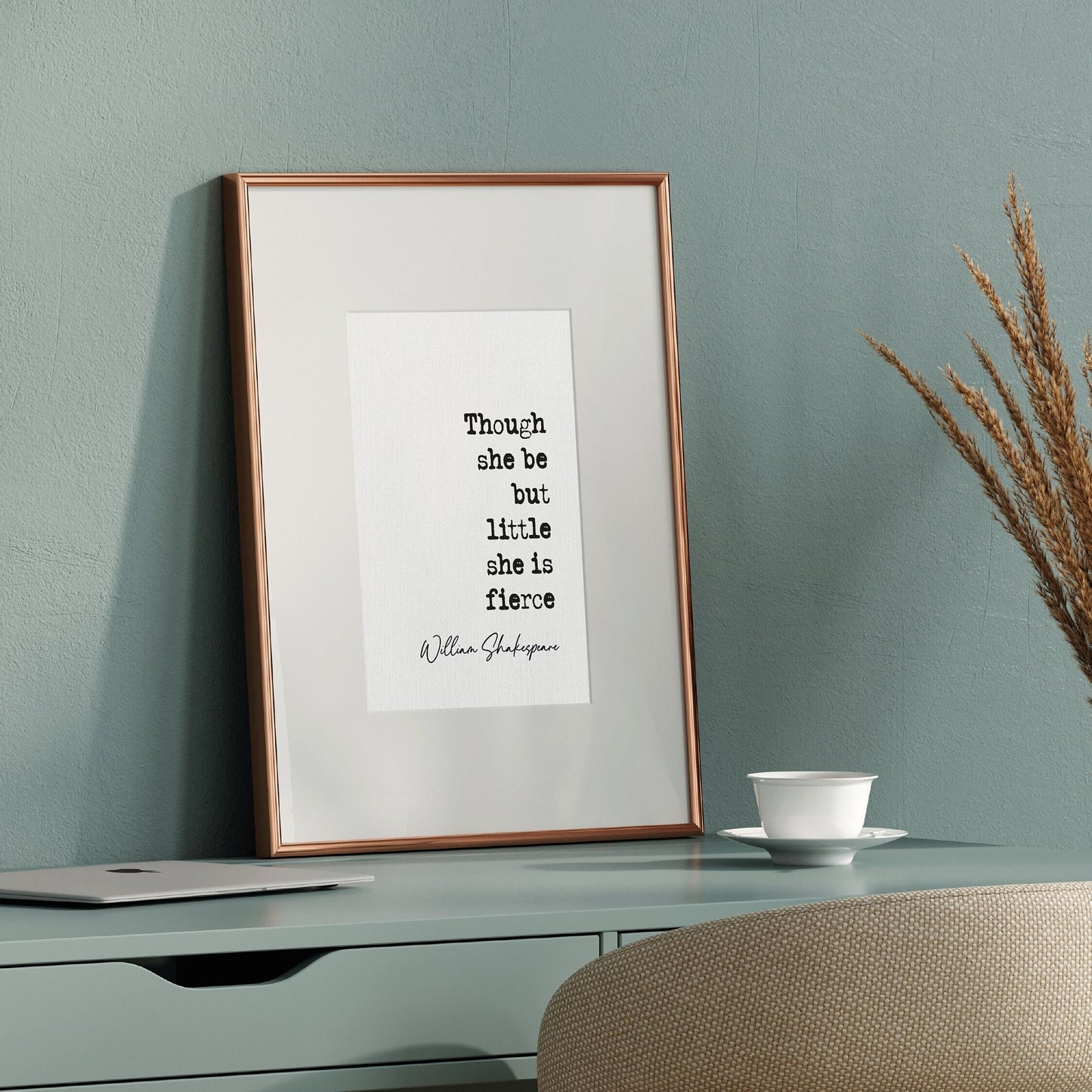 William Shakespeare Quote Print Shakespeare Dreams Quote though she be but little she is fierce, literature wall art minimalist quote print inspirational quote print feminist quote prints